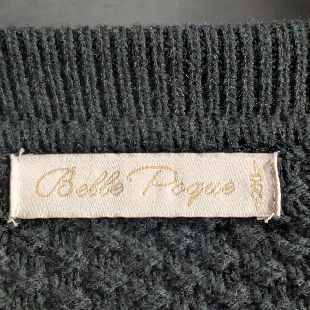 Vintage Black Women’s Peplum Defined Waist Cardigan Sweater - Picture 5 of 5